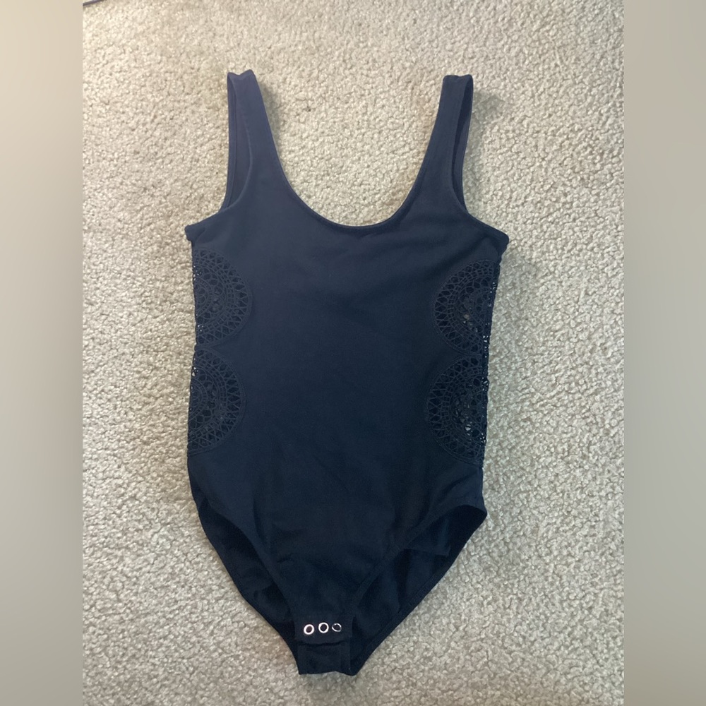Top shop bodysuit with crochet cutout
